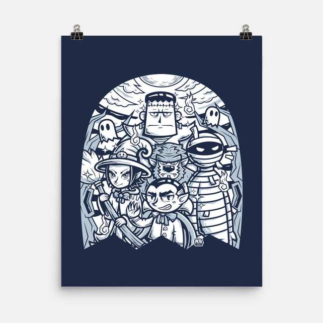 Classic Monsters Doodle-None-Matte-Poster-krisren28