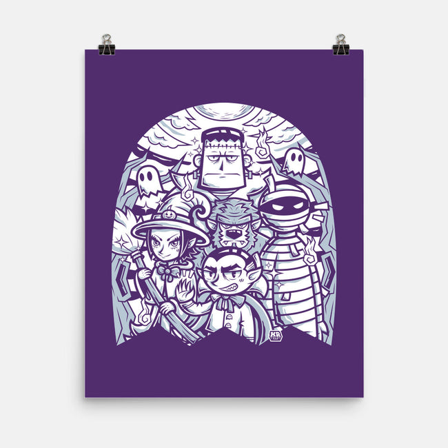Classic Monsters Doodle-None-Matte-Poster-krisren28