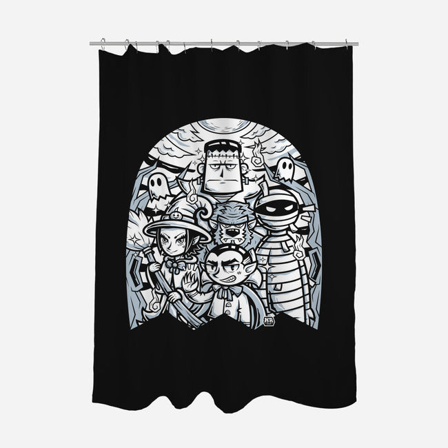 Classic Monsters Doodle-None-Polyester-Shower Curtain-krisren28