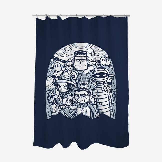 Classic Monsters Doodle-None-Polyester-Shower Curtain-krisren28