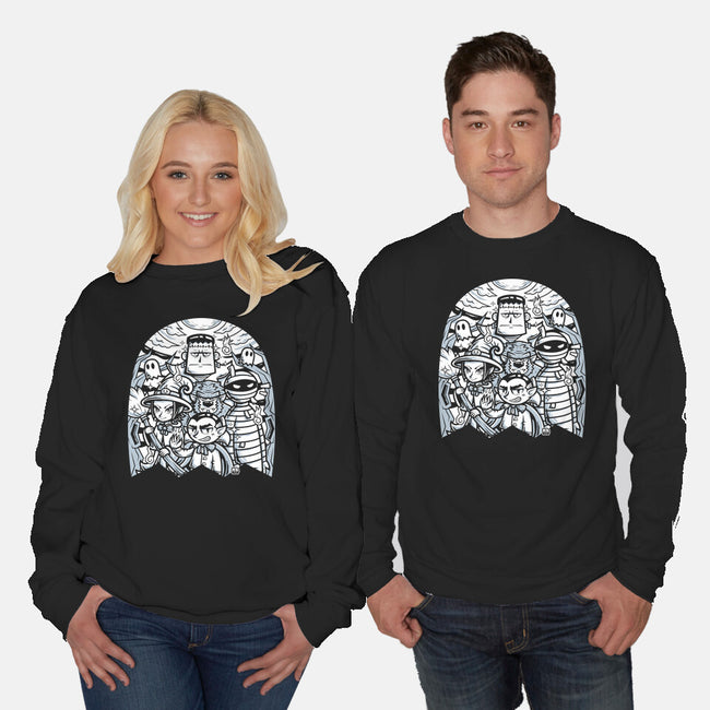 Classic Monsters Doodle-Unisex-Crew Neck-Sweatshirt-krisren28