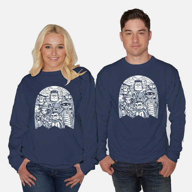 Classic Monsters Doodle-Unisex-Crew Neck-Sweatshirt-krisren28