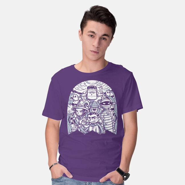 Classic Monsters Doodle-Mens-Basic-Tee-krisren28