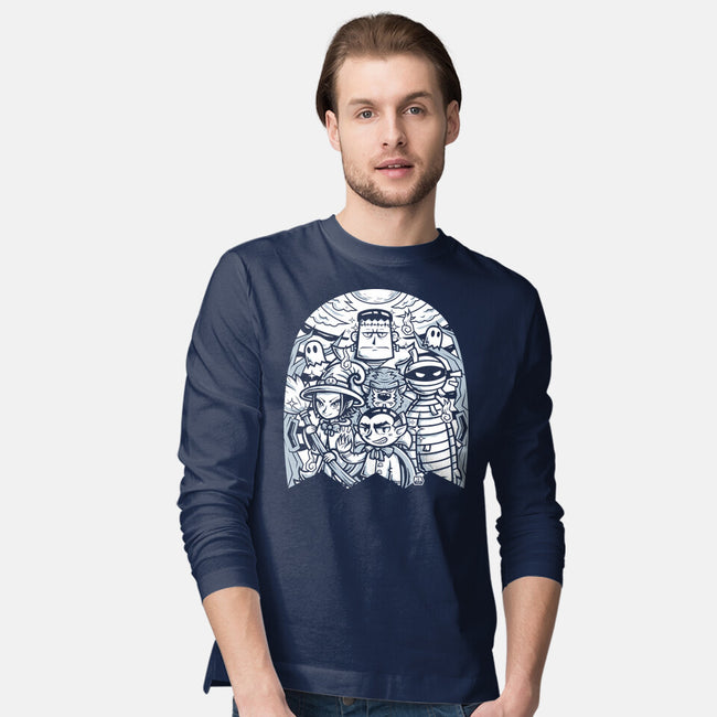 Classic Monsters Doodle-Mens-Long Sleeved-Tee-krisren28
