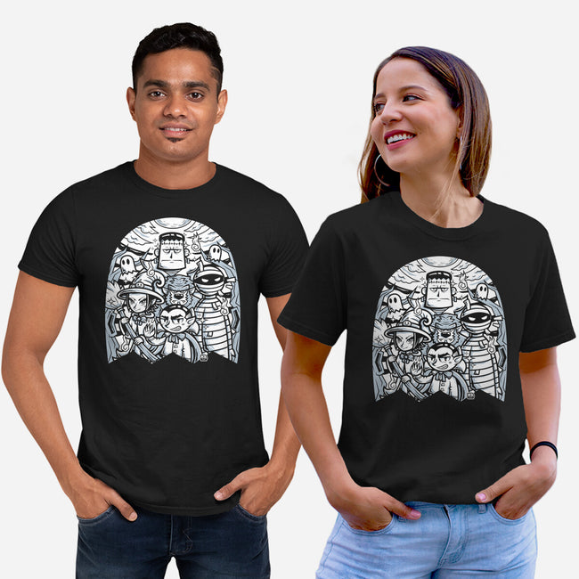 Classic Monsters Doodle-Unisex-Basic-Tee-krisren28