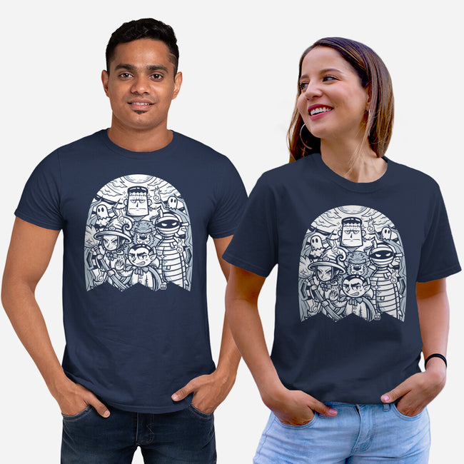 Classic Monsters Doodle-Unisex-Basic-Tee-krisren28