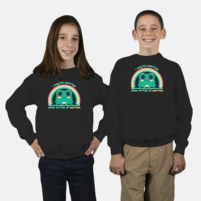 Full Of Worries-Youth-Crew Neck-Sweatshirt-TechraNova