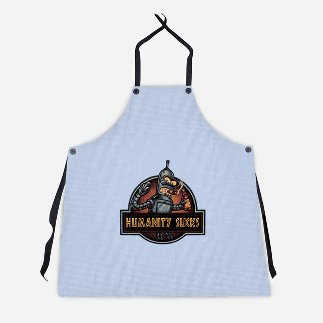 Robot Against Humanity-Unisex-Kitchen-Apron-glitchygorilla