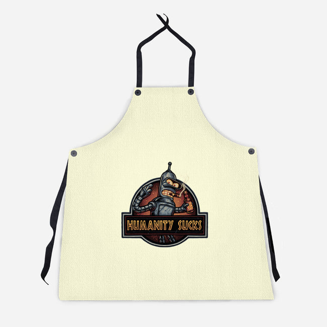 Robot Against Humanity-Unisex-Kitchen-Apron-glitchygorilla
