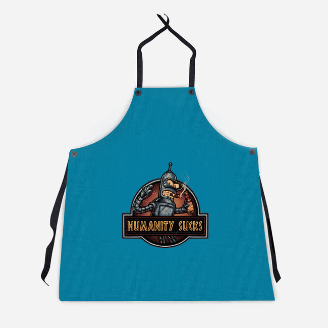 Robot Against Humanity-Unisex-Kitchen-Apron-glitchygorilla