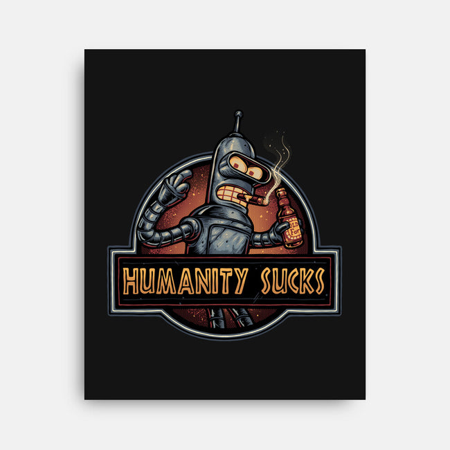 Robot Against Humanity-None-Stretched-Canvas-glitchygorilla