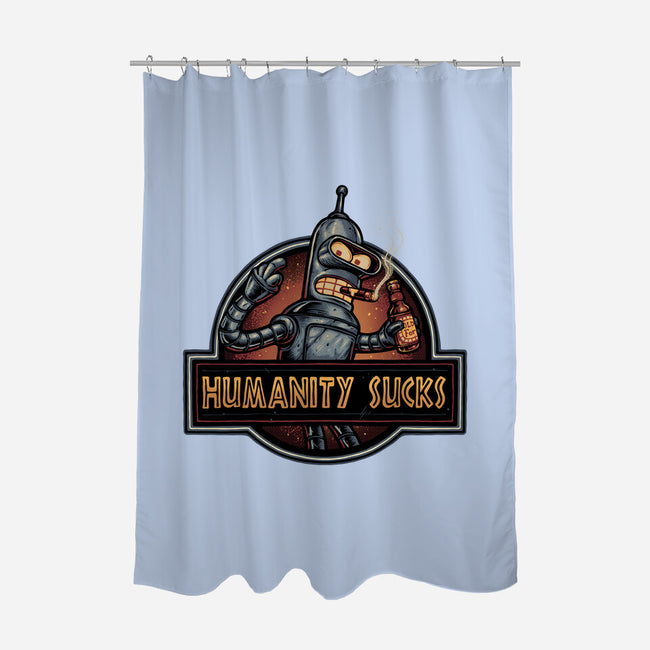 Robot Against Humanity-None-Polyester-Shower Curtain-glitchygorilla