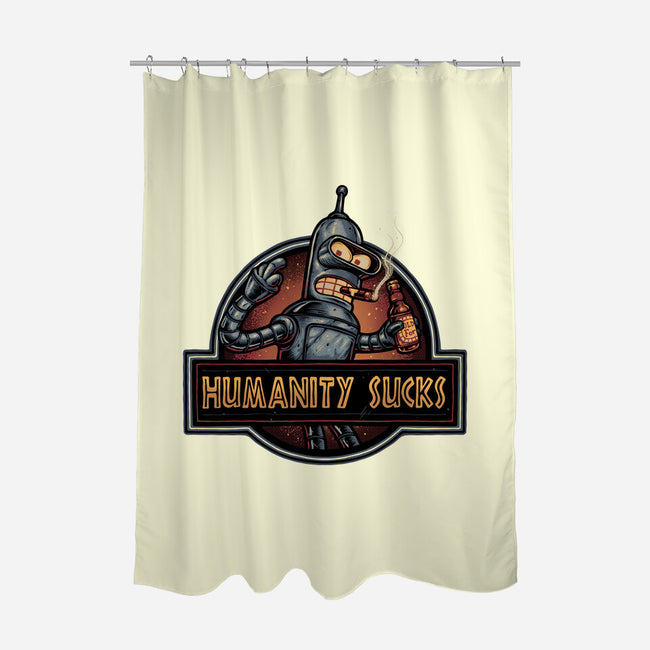 Robot Against Humanity-None-Polyester-Shower Curtain-glitchygorilla
