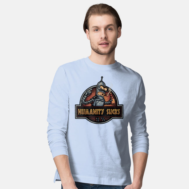 Robot Against Humanity-Mens-Long Sleeved-Tee-glitchygorilla