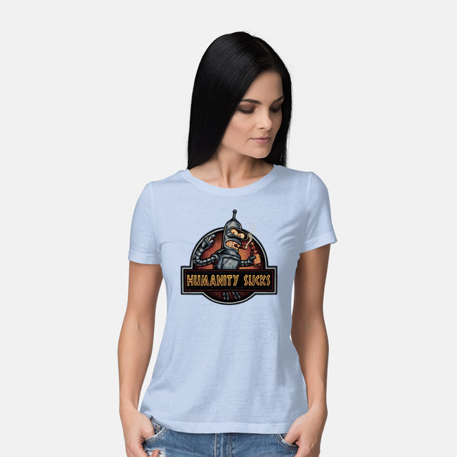 Robot Against Humanity-Womens-Basic-Tee-glitchygorilla