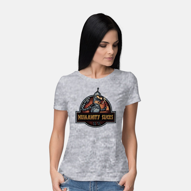 Robot Against Humanity-Womens-Basic-Tee-glitchygorilla