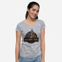 Robot Against Humanity-Womens-V-Neck-Tee-glitchygorilla