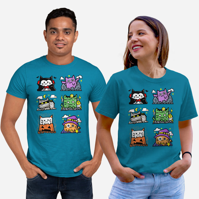 Halloween Cats-Unisex-Basic-Tee-bloomgrace28