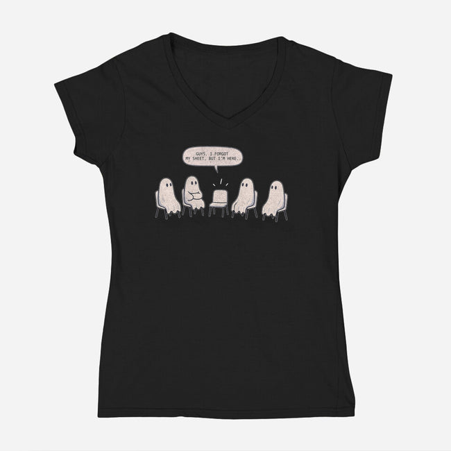Sheet Happens-Womens-V-Neck-Tee-benyamine12