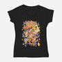 Yokai Costumes-Womens-V-Neck-Tee-ilustrata