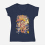 Yokai Costumes-Womens-V-Neck-Tee-ilustrata