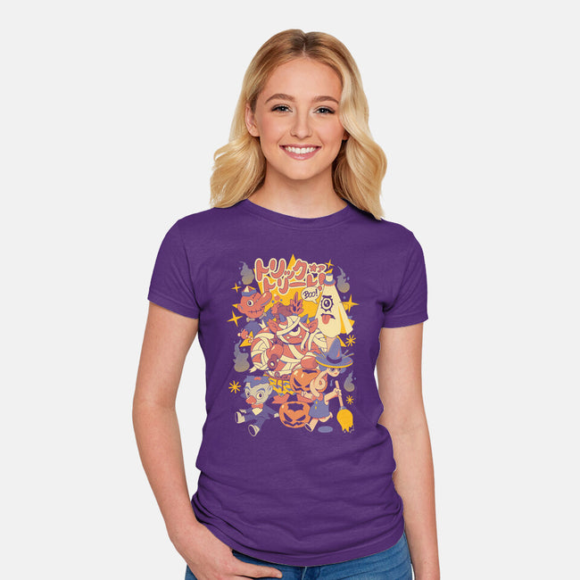 Yokai Costumes-Womens-Fitted-Tee-ilustrata