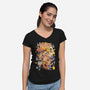 Yokai Costumes-Womens-V-Neck-Tee-ilustrata