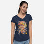 Yokai Costumes-Womens-V-Neck-Tee-ilustrata