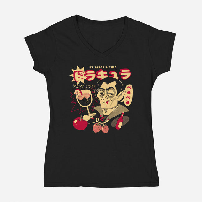 Sangria Time-Womens-V-Neck-Tee-ilustrata