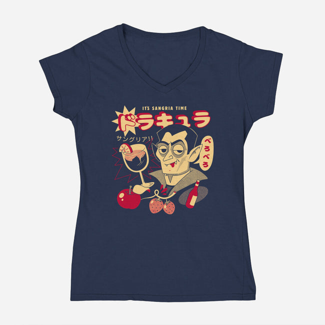Sangria Time-Womens-V-Neck-Tee-ilustrata