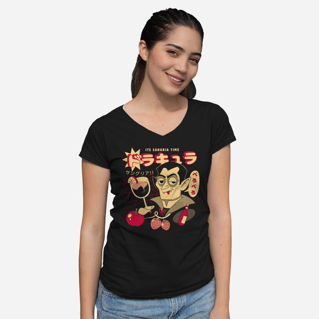 Sangria Time-Womens-V-Neck-Tee-ilustrata