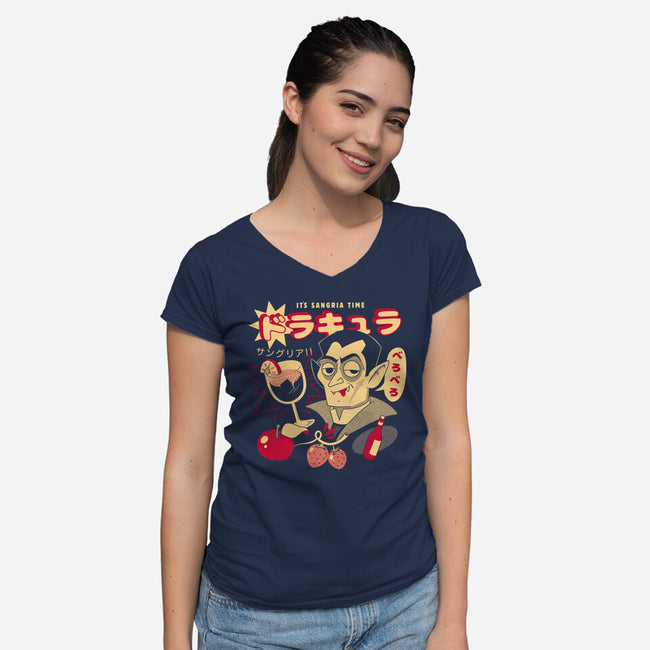Sangria Time-Womens-V-Neck-Tee-ilustrata