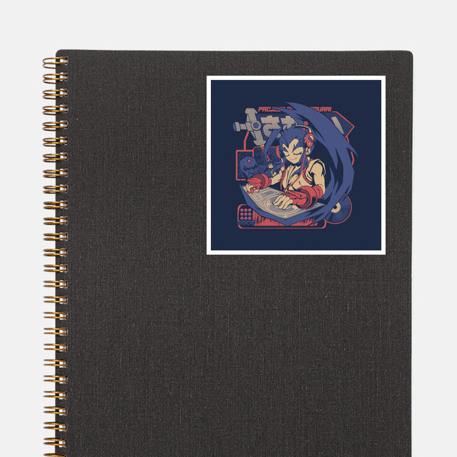 Samurai Beats-None-Glossy-Sticker-ilustrata