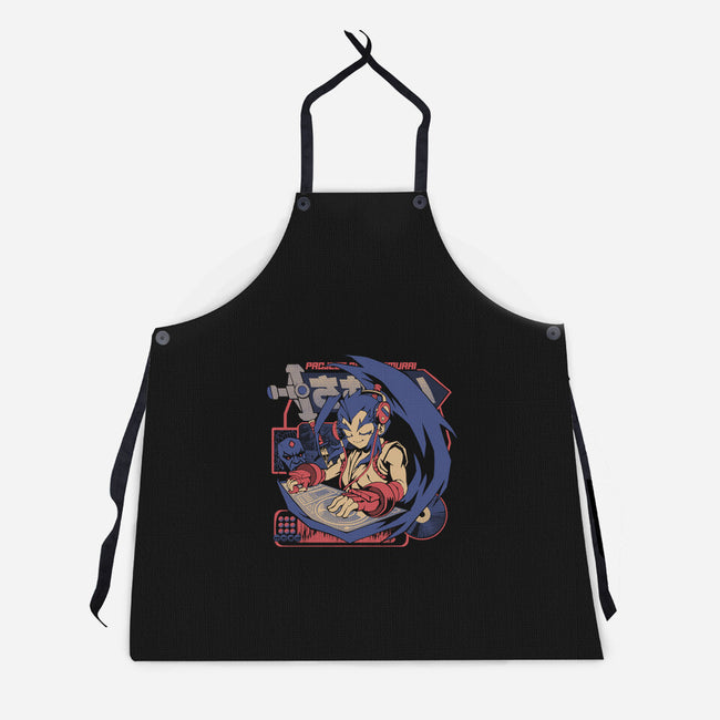 Samurai Beats-Unisex-Kitchen-Apron-ilustrata