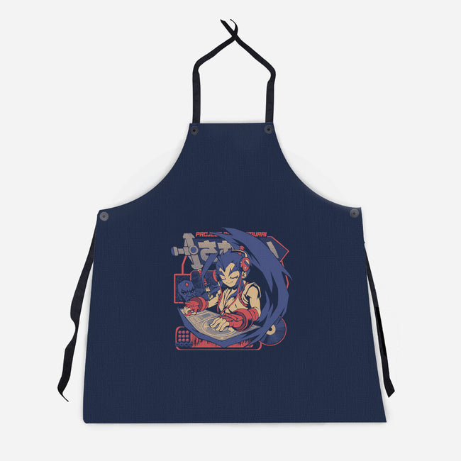 Samurai Beats-Unisex-Kitchen-Apron-ilustrata