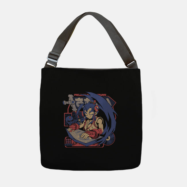 Samurai Beats-None-Adjustable Tote-Bag-ilustrata