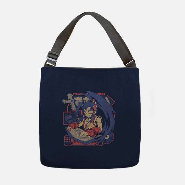 Samurai Beats-None-Adjustable Tote-Bag-ilustrata