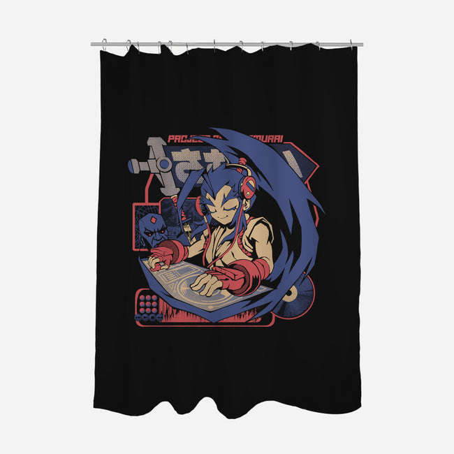Samurai Beats-None-Polyester-Shower Curtain-ilustrata