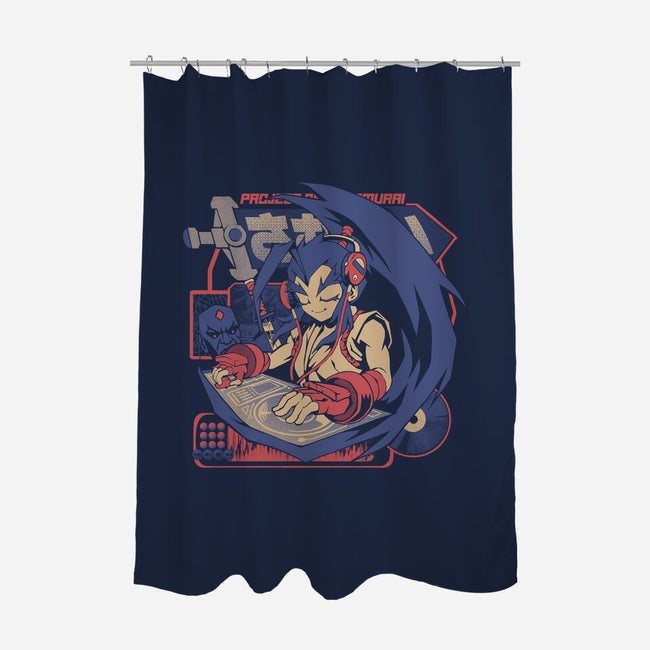 Samurai Beats-None-Polyester-Shower Curtain-ilustrata