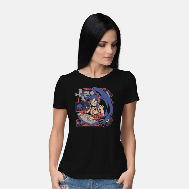 Samurai Beats-Womens-Basic-Tee-ilustrata
