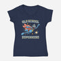 Old School Superhero-Womens-V-Neck-Tee-NMdesign