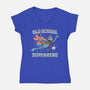 Old School Superhero-Womens-V-Neck-Tee-NMdesign