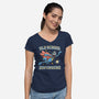 Old School Superhero-Womens-V-Neck-Tee-NMdesign