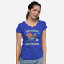 Old School Superhero-Womens-V-Neck-Tee-NMdesign