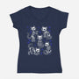 Spooky Paws-Womens-V-Neck-Tee-Eoli Studio