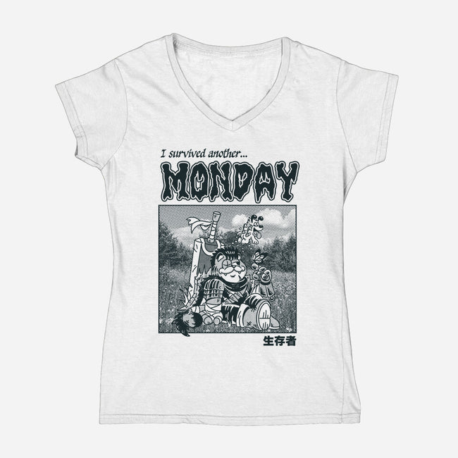 I Survived Monday-Womens-V-Neck-Tee-Henrique Torres