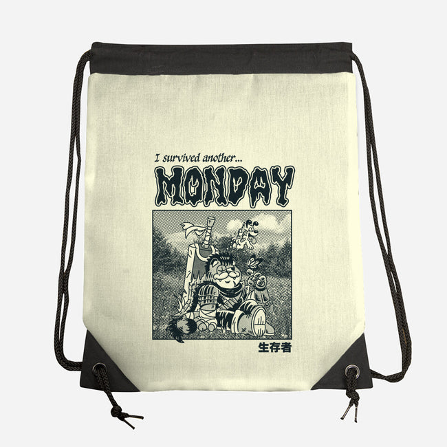 I Survived Monday-None-Drawstring-Bag-Henrique Torres