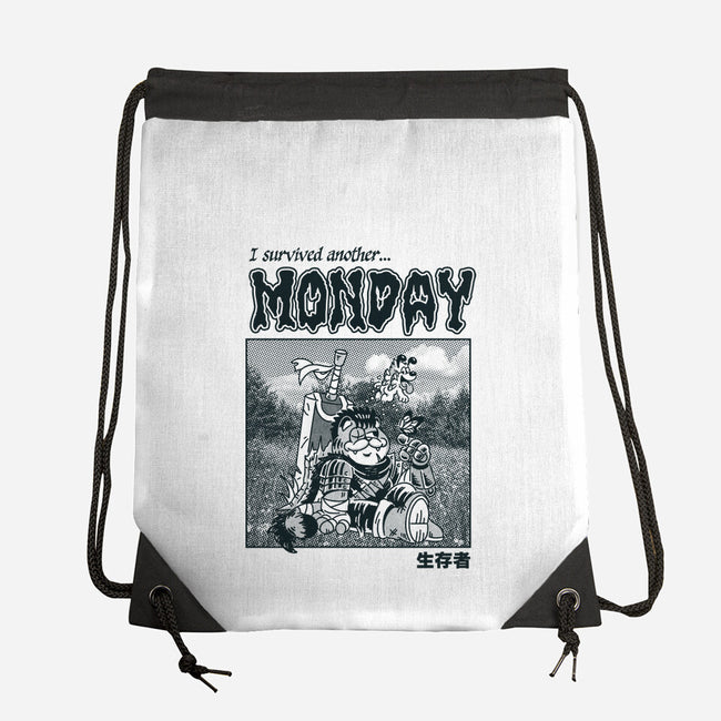 I Survived Monday-None-Drawstring-Bag-Henrique Torres