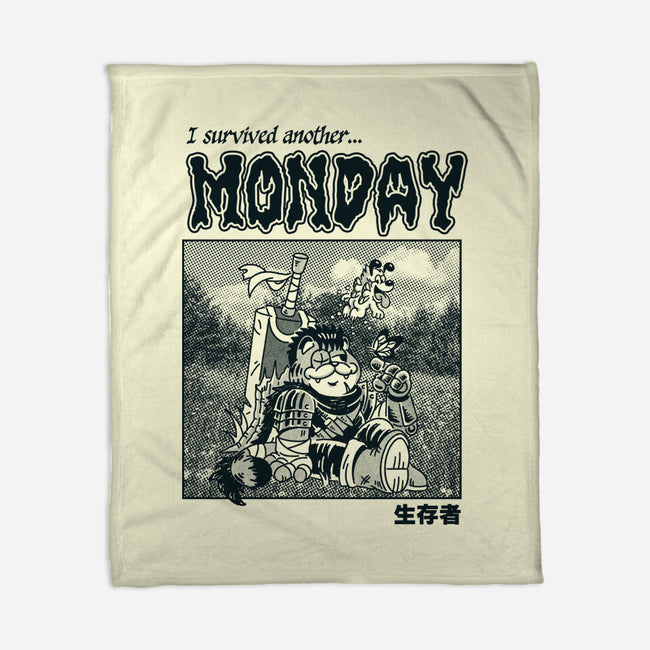 I Survived Monday-None-Fleece-Blanket-Henrique Torres