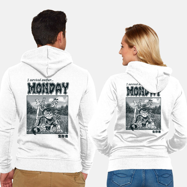 I Survived Monday-Unisex-Zip-Up-Sweatshirt-Henrique Torres